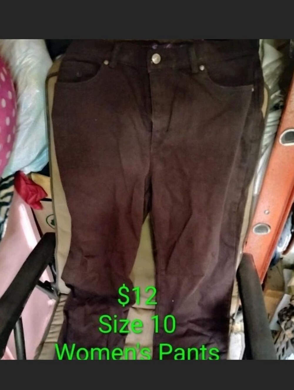 Women's Dark Brown Slim Pants - Size 10